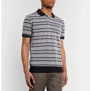 Paul Smith Black and Gray Striped Polo‎ Shirt